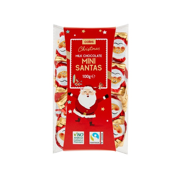 Coles Milk Chocolate Mini Santa's & Bears | 100g