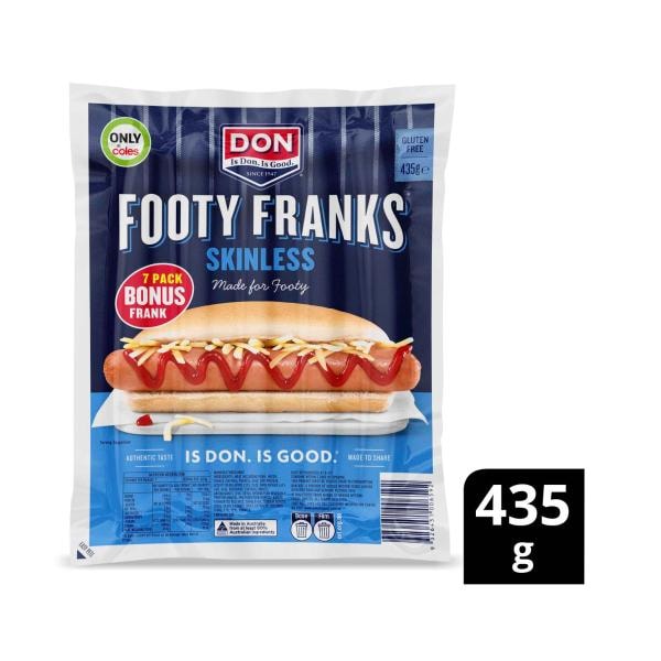 Don Footy Franks Skinless | 435g
