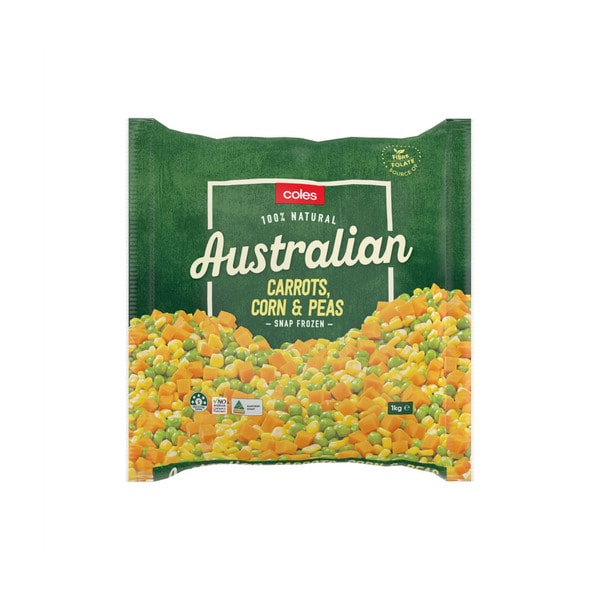 Coles Frozen Carrots Corn & Peas | 1kg
