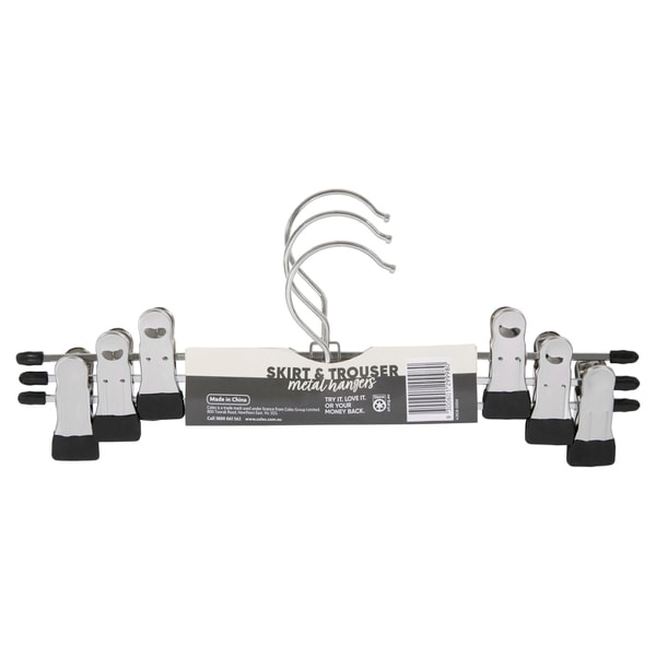 Coles Skirt & Trousers Metal Hangers | 3 pack
