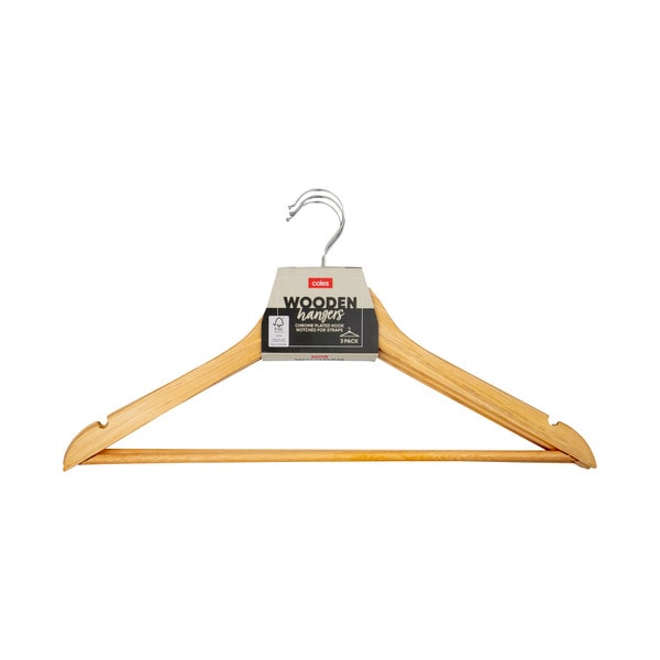 Coles Wooden Coat Hangers | 3 pack