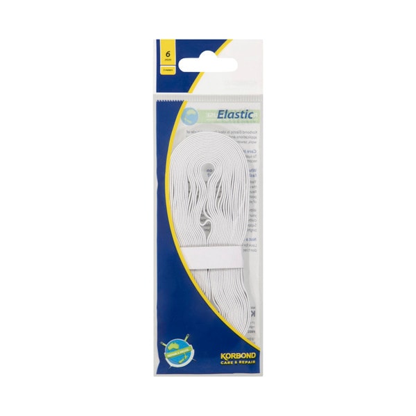 Korbond White Rayon Elastic 3M | 1 each