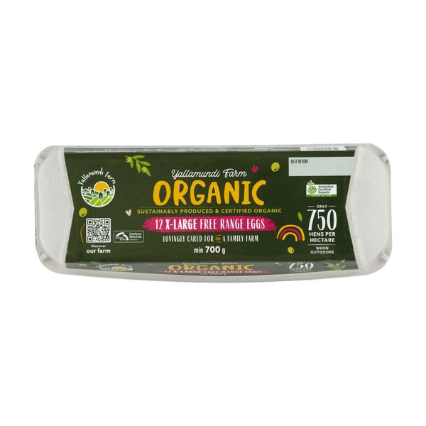 Yallamundi Farm Organic Free Range Eggs 12 Pack | 700g