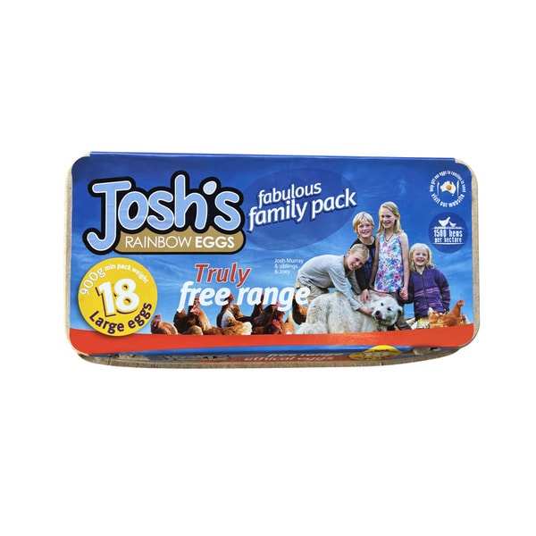 Josh's Rainbow Free Range Eggs 18 Pack | 900g