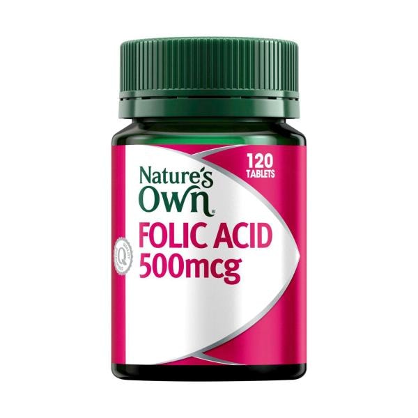 Nature's Own Folic Acid 500mg for Women's Health | 120 pack