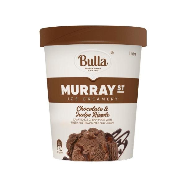 Bulla Murray Street Ice Cream Chocolate & Fudge Ripple | 1L