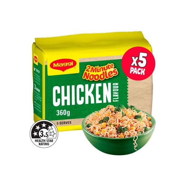 Maggi 2 Minute Instant Noodles Chicken Flavour 5 Pack | 360g