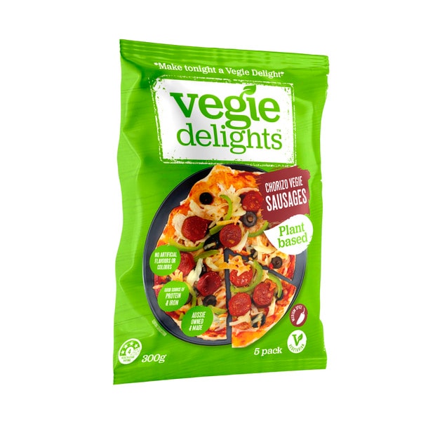 Vegie Delights Plant Based Chorizo Vegie Sausages | 300g