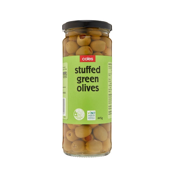 Coles Stuffed Green Olives | 445g