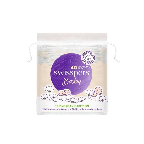 Swisspers Baby Organic Cotton Pads | 40 pack