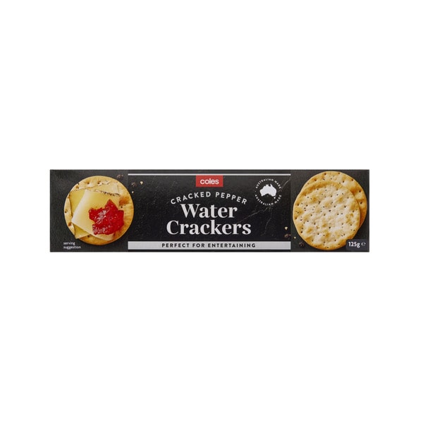 Coles Cracked Pepper Water Crackers | 125g