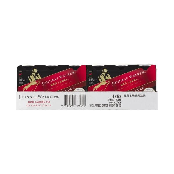 Johnnie Walker Red & Cola Can 375mL | 24 Pack