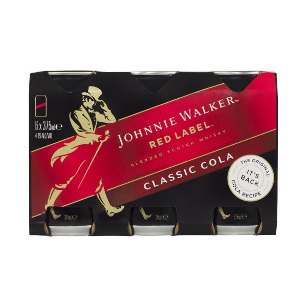 Johnnie Walker Red & Cola Can 375mL | 6 Pack