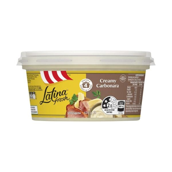 Latina Fresh Creamy Carbonara Pasta Sauce | 425g