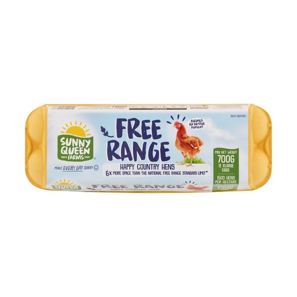 Sunny Queen Free Range Extra Large Eggs 12 pack | 700g