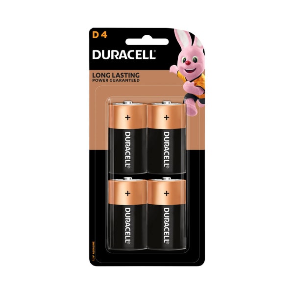 Duracell Coppertop D4 Batteries | 4 pack