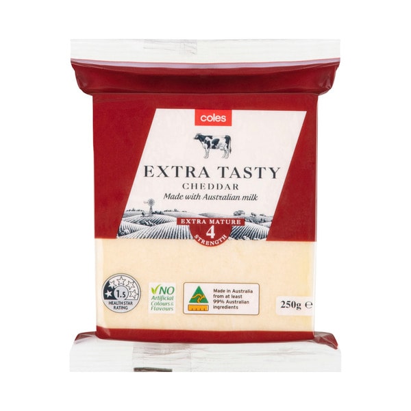 Coles Dairy Extra Tasty Cheese Block | 250g