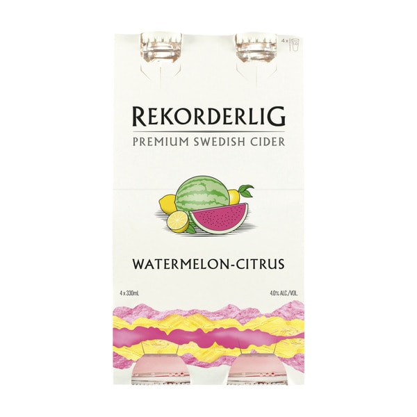 Rekorderlig Watermelon-Citrus Cider Bottle 330mL | 4 Pack