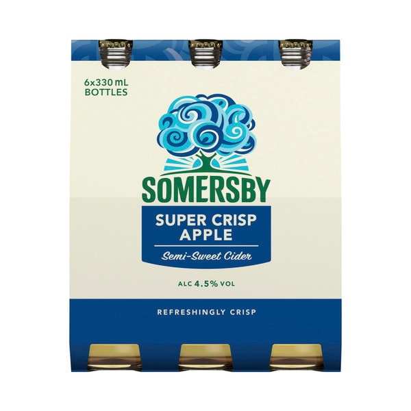 Somersby Super Crisp Apple Cider Bottle 330ml | 6 Pack
