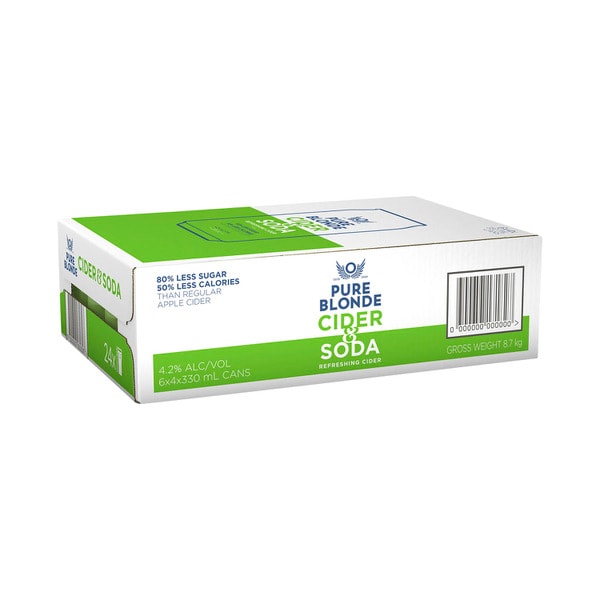 Pure Blonde Cider & Soda Can 330mL | 24 Pack