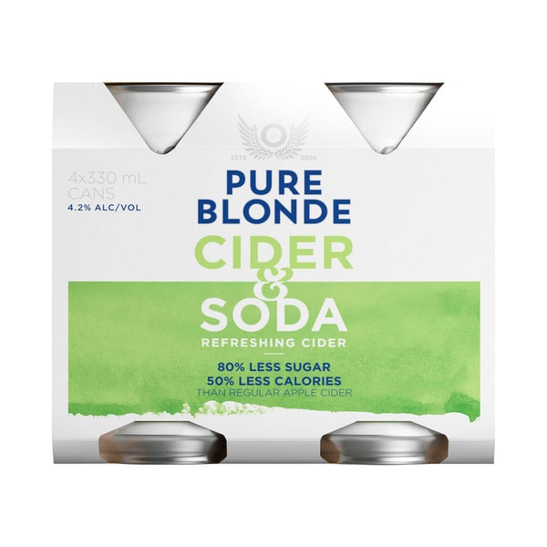 Pure Blonde Cider & Soda Can 330mL | 4 Pack
