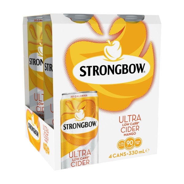 Strongbow Ultra Mango Cider Can 330mL | 4 Pack