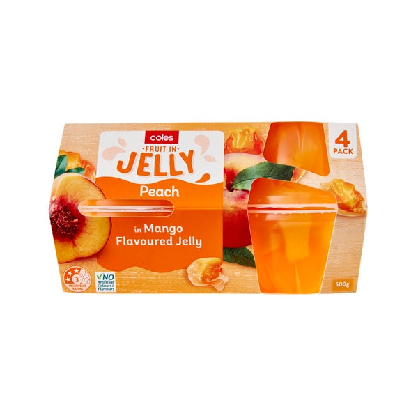 Coles Peach In Mango Flavoured Jelly 4 Pack | 500g