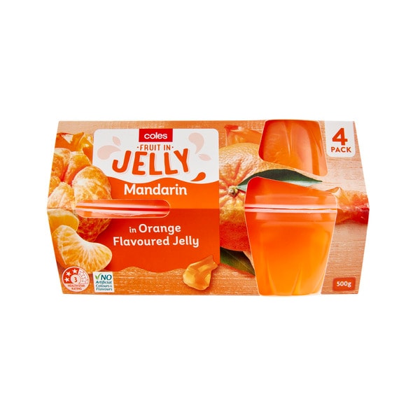 Coles Mandarin In Orange Flavoured Jelly 4 Pack | 500g