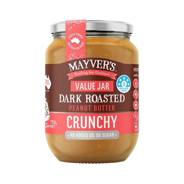 Mayver's Dark Roast Crunchy Peanut Butter | 750g