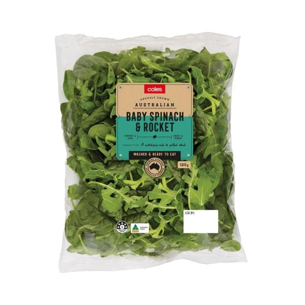 Coles Salad Baby Leaf Spinach & Rocket | 120g each