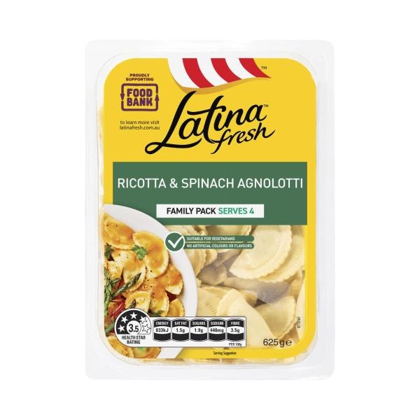 Latina Fresh Ricotta & Spinach Agnolotti | 625g