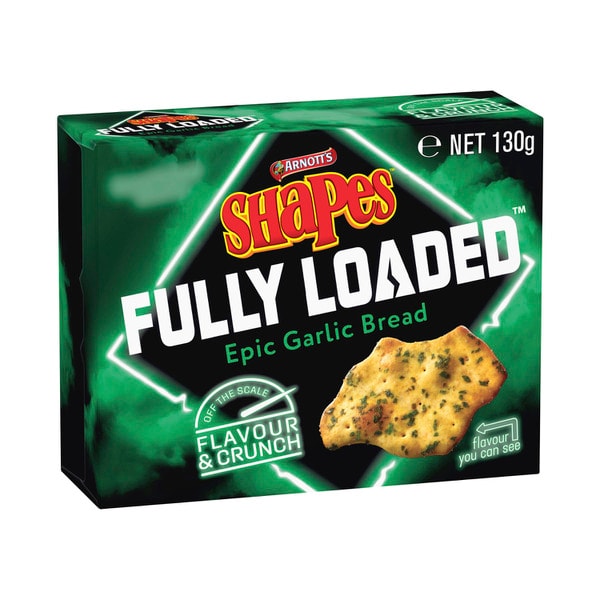 Arnott's Shapes Fully Loaded Crackers Garlic Bread | 130g