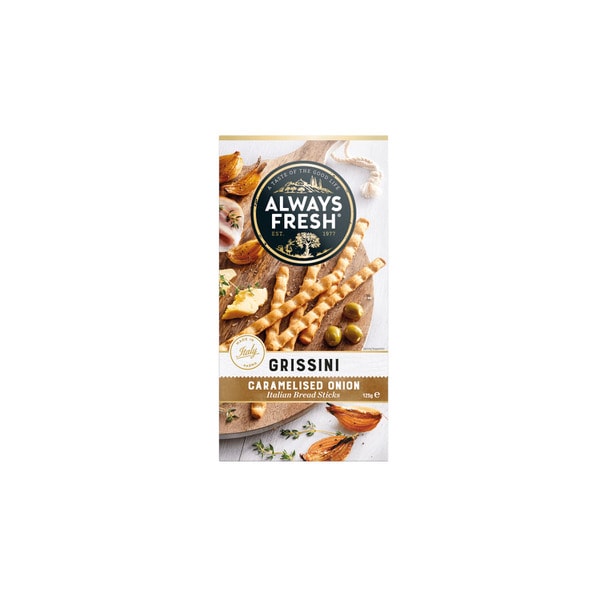 Always Fresh Grissini Crackers Caramelised Onion | 125g