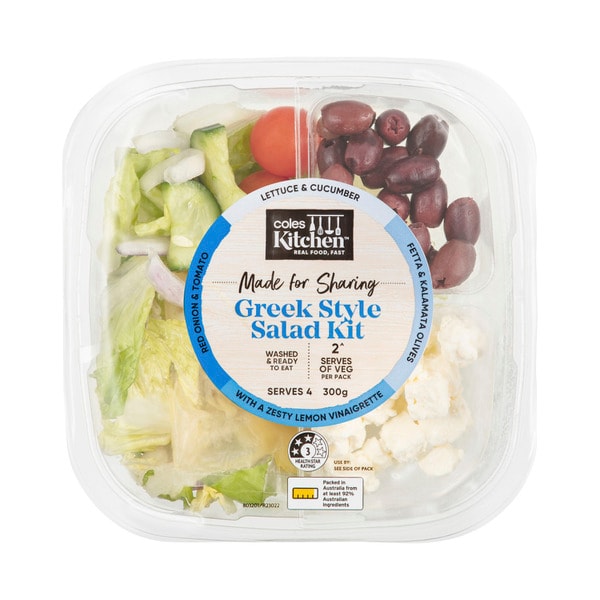 Coles Kitchen Made For Sharing Salad Kit Greek Style | 300g