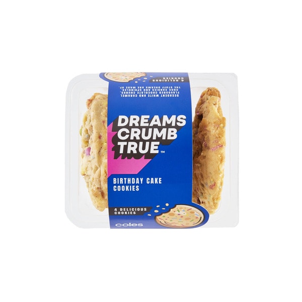 Coles Dreams Crumb True Birthday Cake Cookies | 4 pack