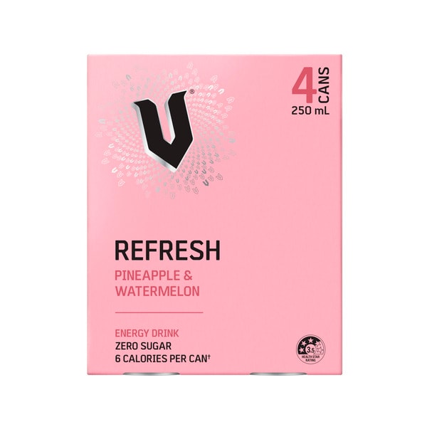 V Energy Refresh Drink Pineapple Watermelon 4x250mL | 4 pack