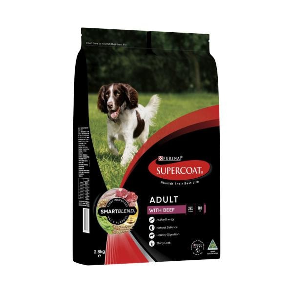 Supercoat Adult With Beef Dry Dog Food | 2.8kg