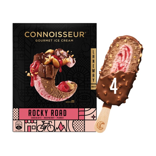 Connoisseur Laneway Sweets Rocky Road Ice Cream 4 Pack | 360mL