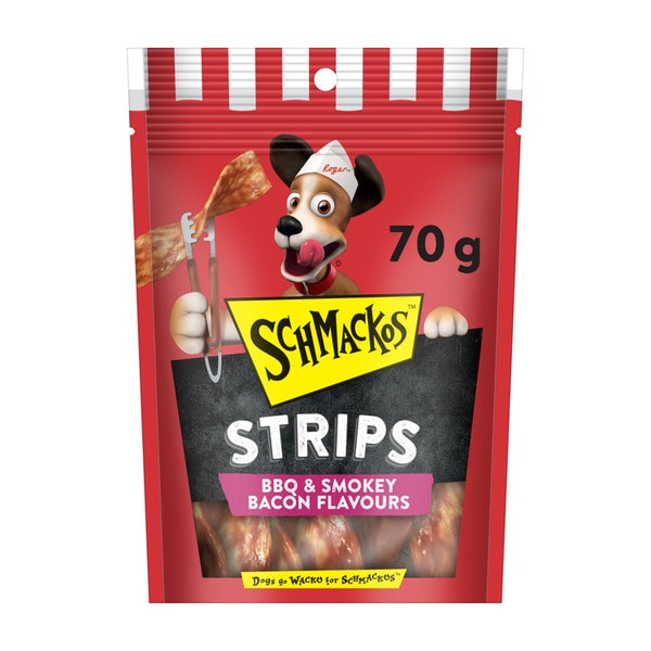 Schmackos Dog Treat BBQ Smokey Bacon Chips | 70g