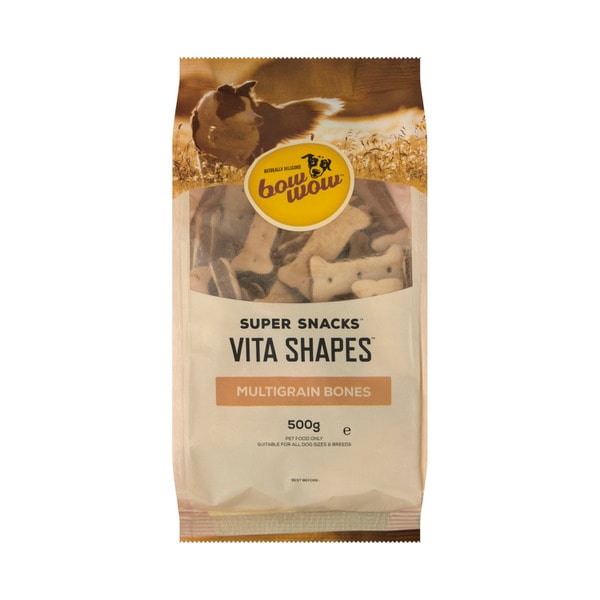 Bow Wow Super Snacks Vita Shape Filled Biscuits Multigrain Bones Dog Treats | 500g