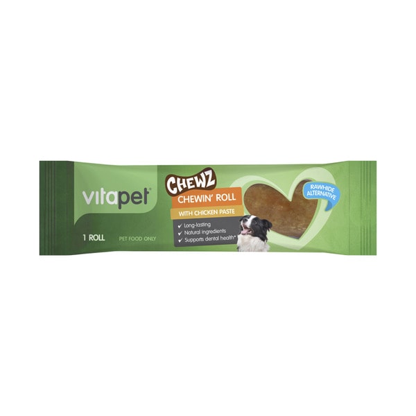 Vitapet Chewz Rawhide Alternative Roll With Chicken Pasta Dog Treat | 1 pack