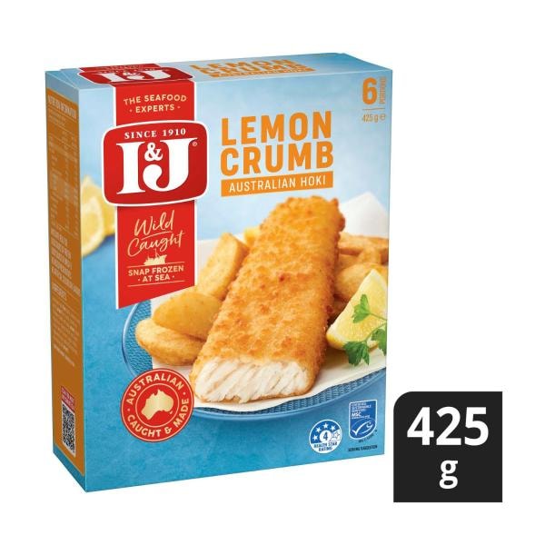 I&J Lemon Crumbed Fish Fillets | 425g