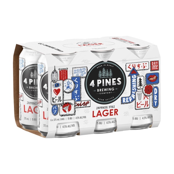 4 Pines Brewing Japanese Lager Can 375mL | 6 Pack