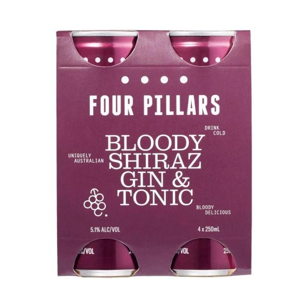 Four Pillars Bloody Shiraz Gin & Tonic Can 250mL | 4 Pack