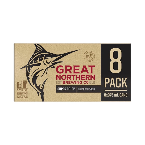 Great Northern Super Crisp Lager Can 375mL | 8 Pack