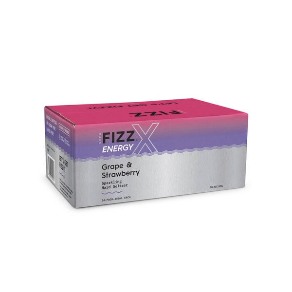 Hard Fizz X Grape & Strawberry Seltzer Can 250mL | 24 Pack