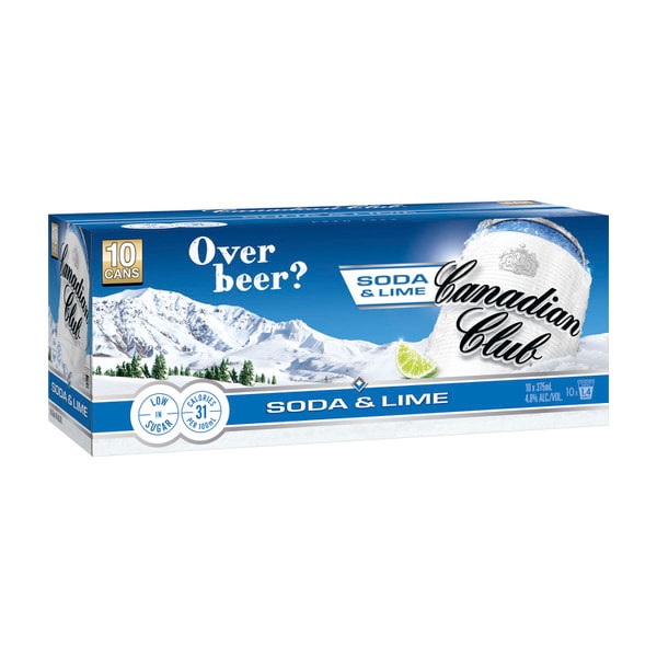 Canadian Club Soda & Lime Can 375mL | 10 Pack