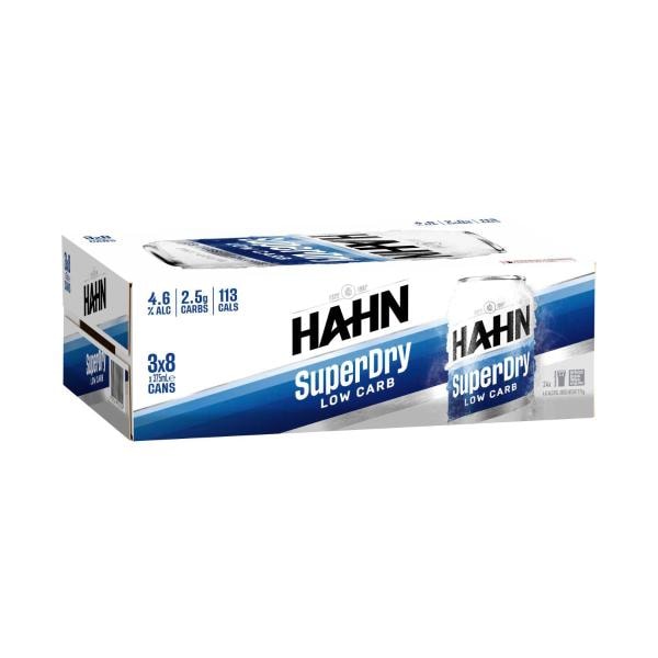 Hahn Super Dry 4.6 24 x 330mL Bottle Carton - Local Liquor