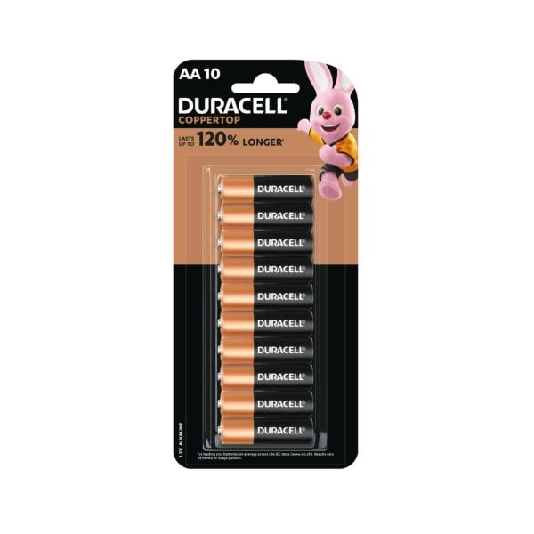 Duracell Coppertop Alkaline AA Batteries | 10 pack