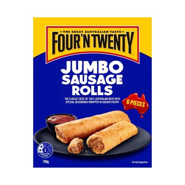 Four'N Twenty Frozen Jumbo Sausage Rolls 6 Pieces | 700g